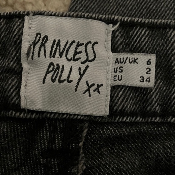 Princess Polly 100% Cotton slim fit straight ankle mom jean 0-2 24-26” gray wash - Picture 8 of 13